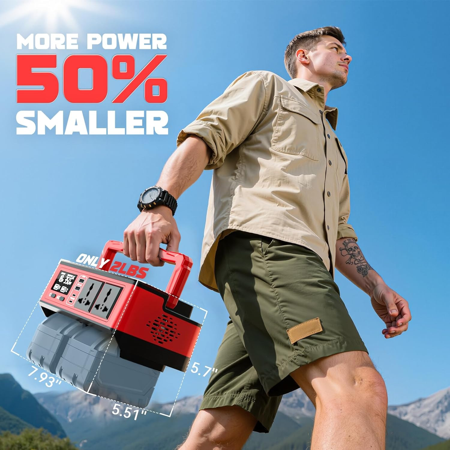 350W Power Station Compatible with Milwaukee: Portable Generator DC 18V to AC 1