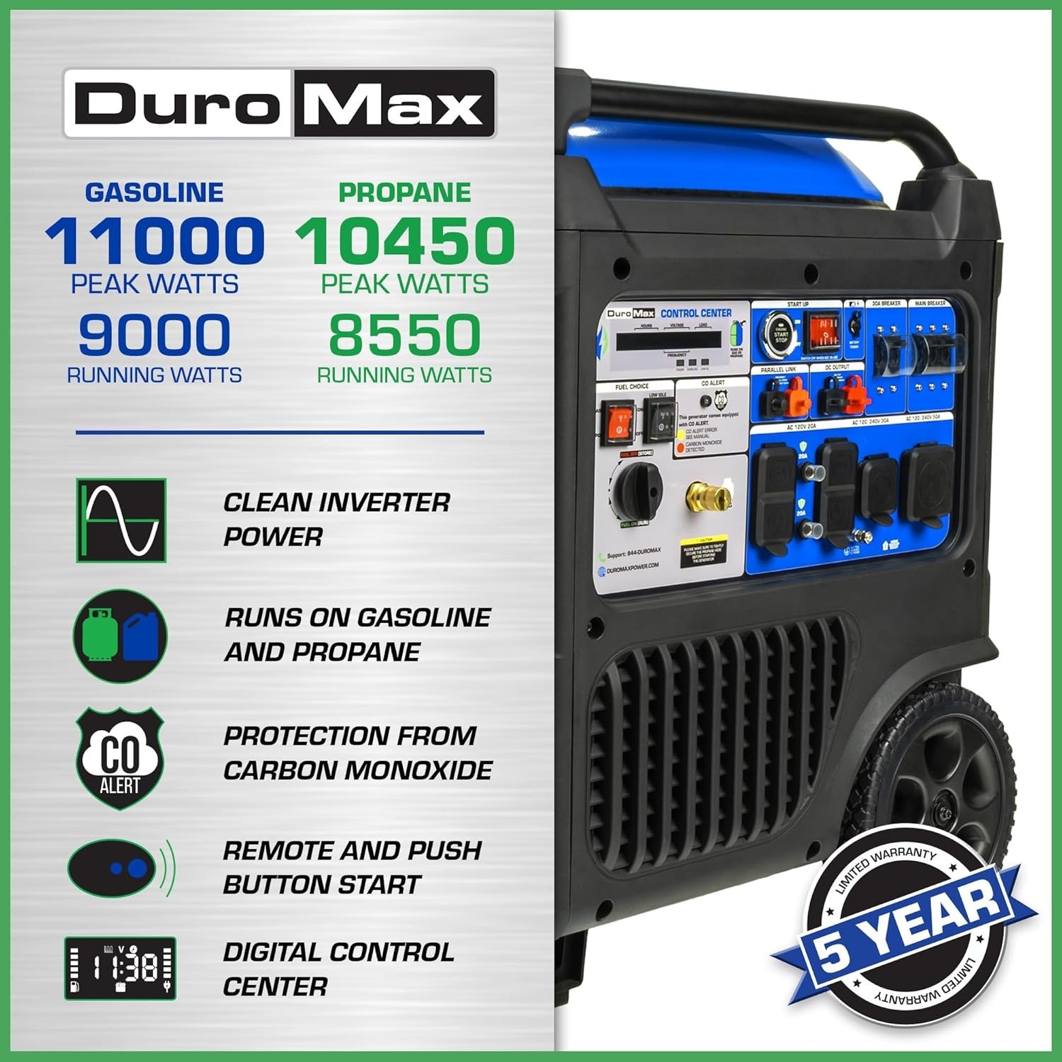 XP11000iH 11,000-Watt Dual Fuel Portable Digital Inverter Generator – Gas & Prop