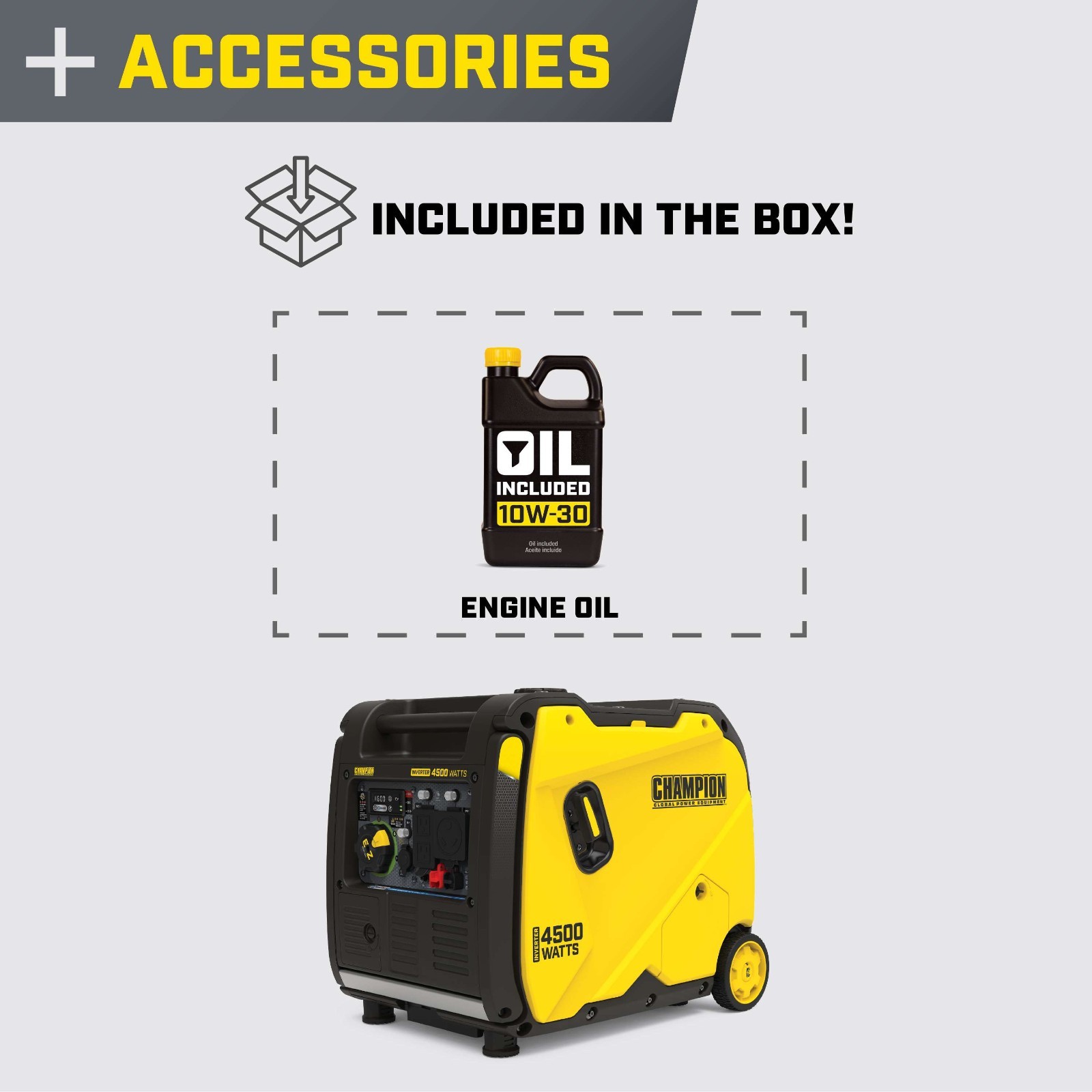 201318 – Champion 4500-Watt Portable Inverter Generator with CO Shield® – NEW