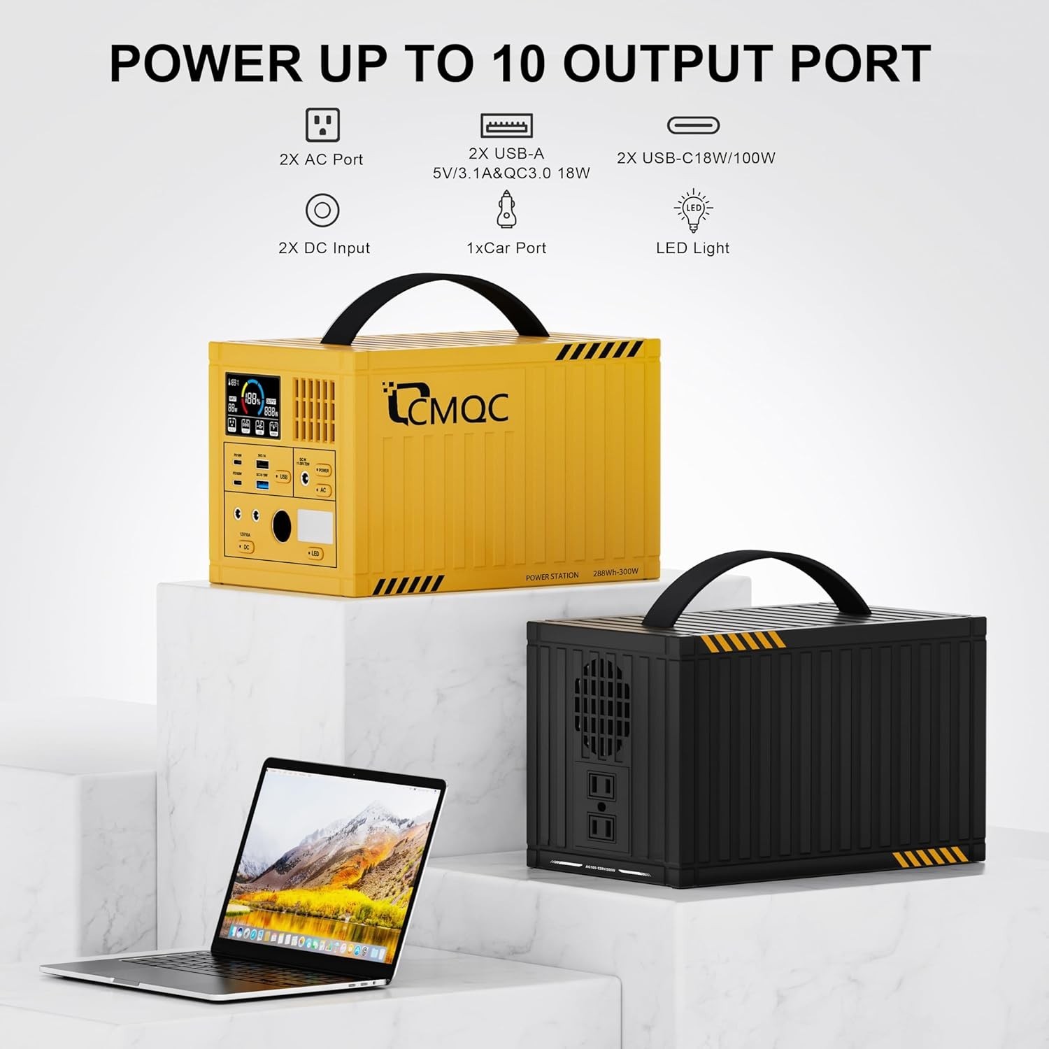 ✅ Portable Power Station Pure Sine Wave 288Wh LiFePO4 Battery Generator