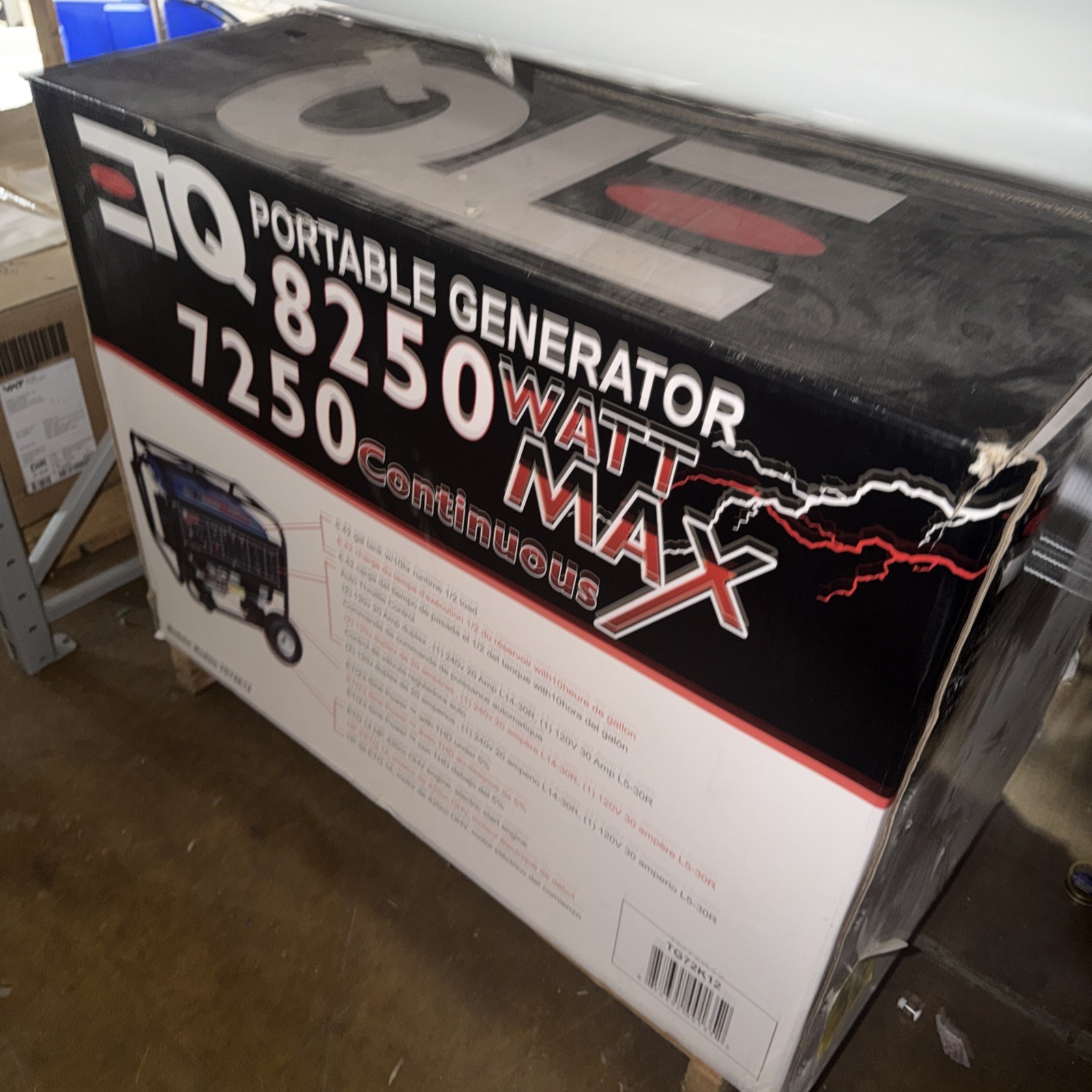 ETQ TG72B12 Portable Generator 8250W Surge / 7250W Running Quiet