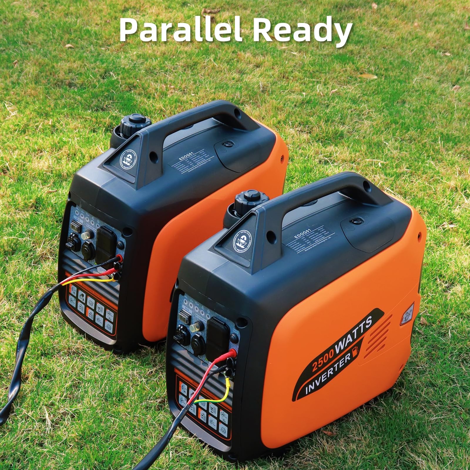 Efurden 2500W Portable Inverter Generator Gas Quiet Pure Sine Wave 2-Pack Set