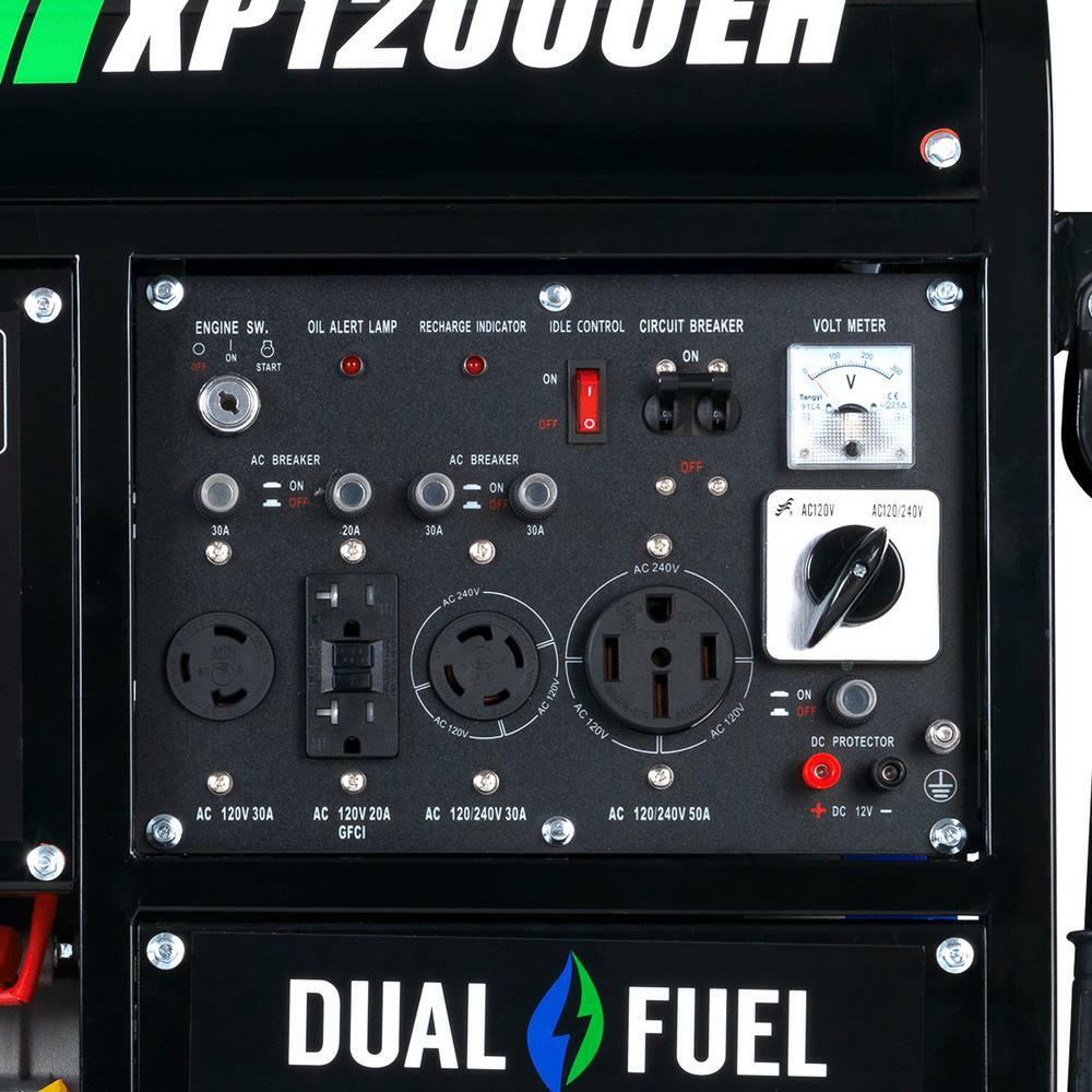 DuroMax 12,000-W Portable Hybrid Dual Fuel Gas Powered Electric Start Generator