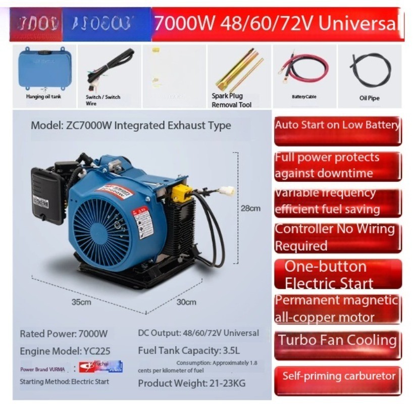 Electric Vehicle Range Extender Generator / Three-Wheel Range Extender
