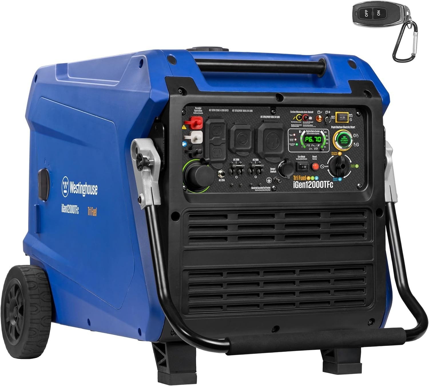 Westinghouse 12,000W Portable Tri-Fuel Inverter Generator Remote Start CO Sensor