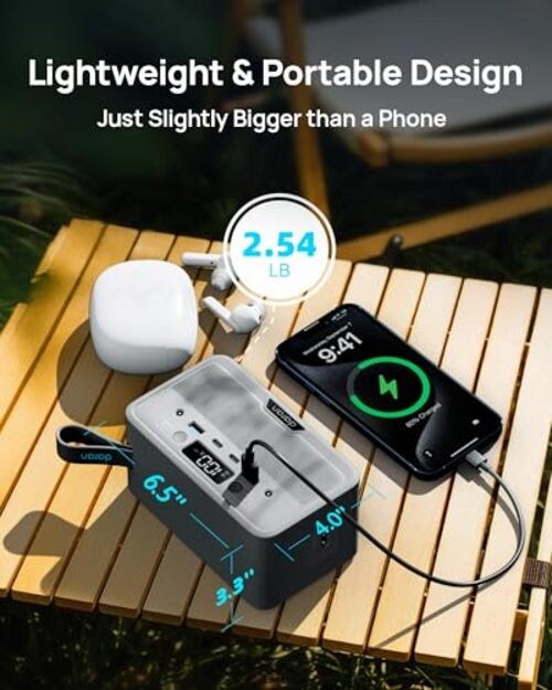 Portable Power Station 89.6Wh LiFePO4 Battery 100W(200W Peak) Advanced Gray