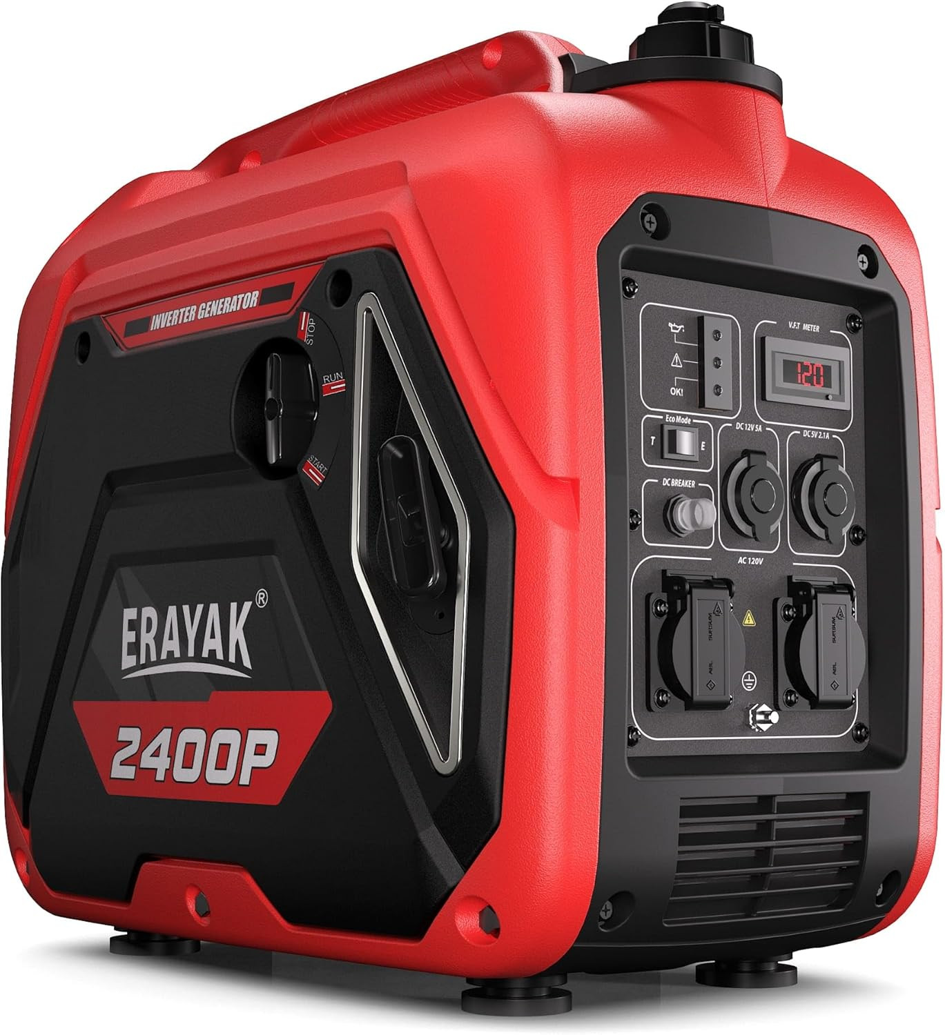 2400W Portable Inverter Generator for Home Use, Super Quiet Small Generator for