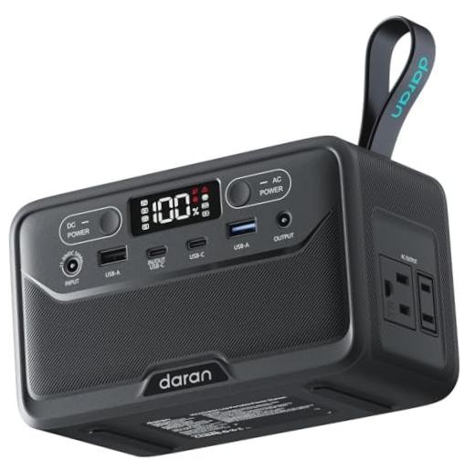 2026 Portable Power Station 89.6Wh LiFePO4 Battery – Solar Power Bank with Black