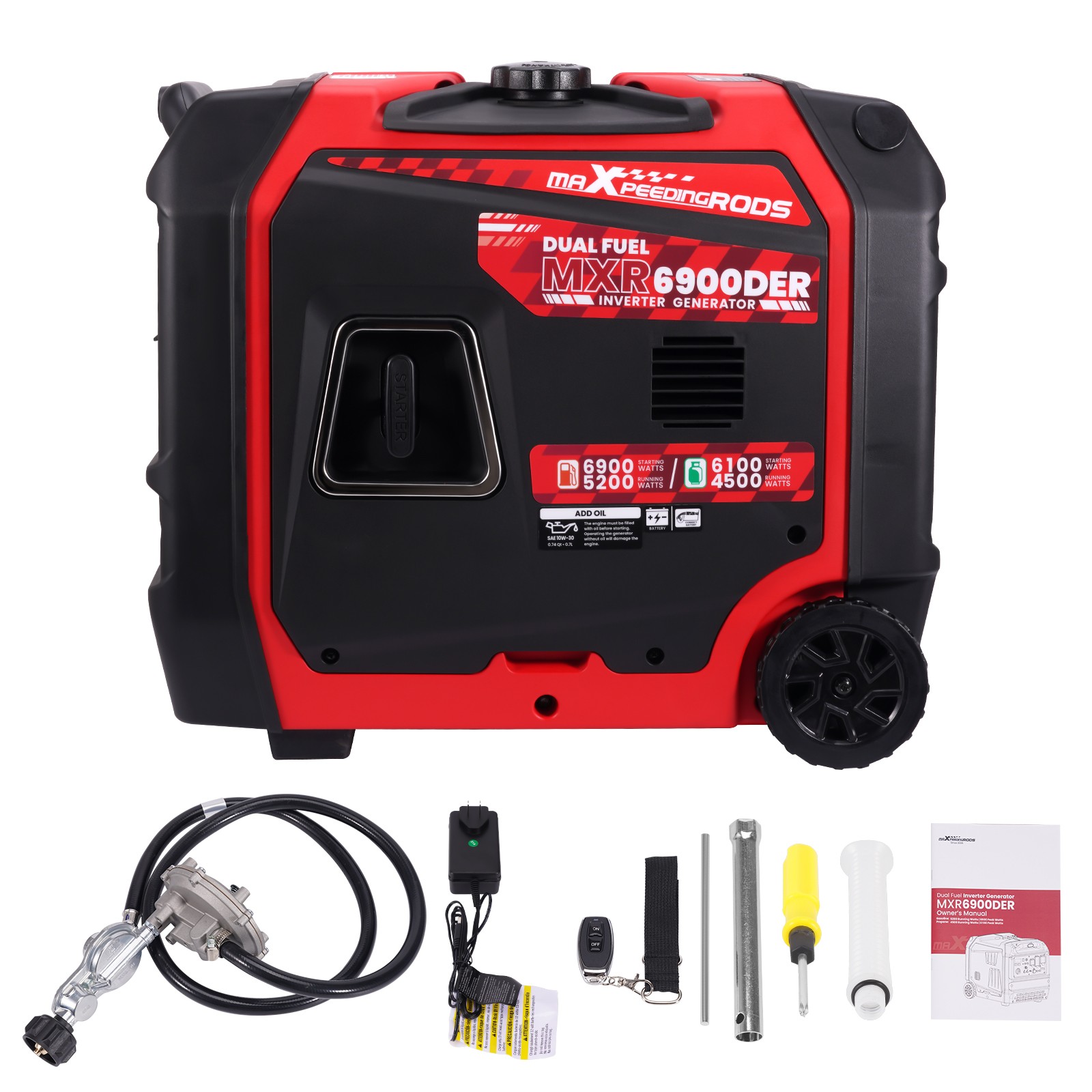 Propane/Gas & 120/240V Generator 6900W Peak – Telescopic Handle Rolling Design