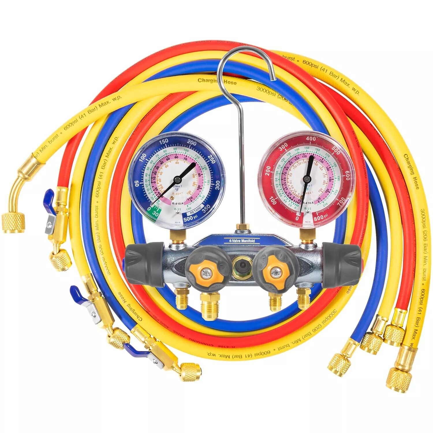 49968 4-Valve Test and Charging Manifold For R22/404A/410A