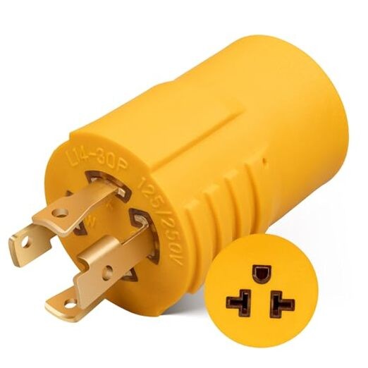 30 Amp to 20 Amp 240V Generator Distribution Adapter NEMA L14-30P to 5-15/20R