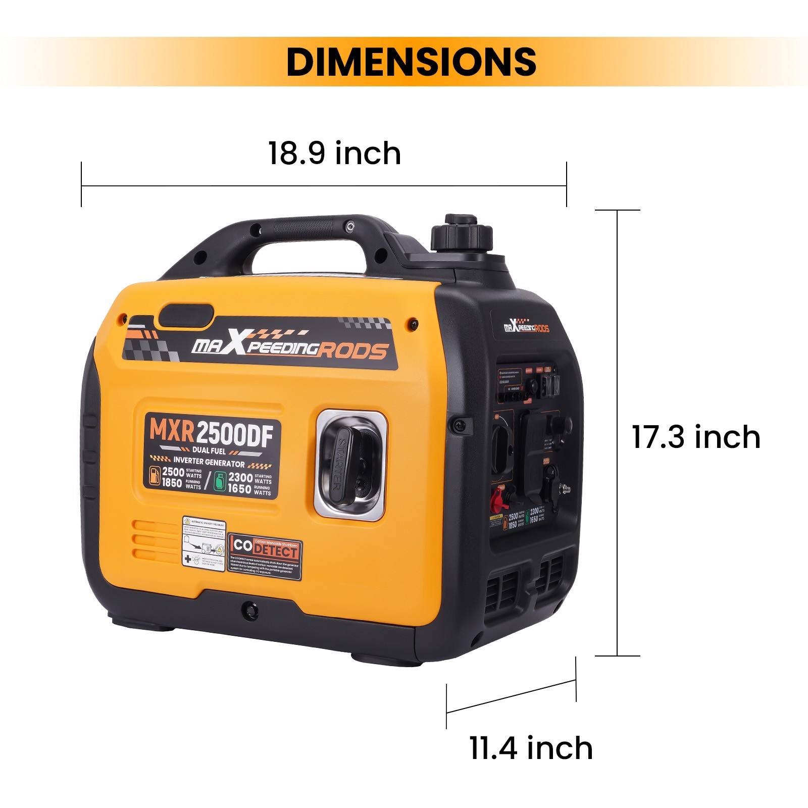 2500W Quiet Dual Fuel Inverter Generator lightweight 18kg For outdoor Camping