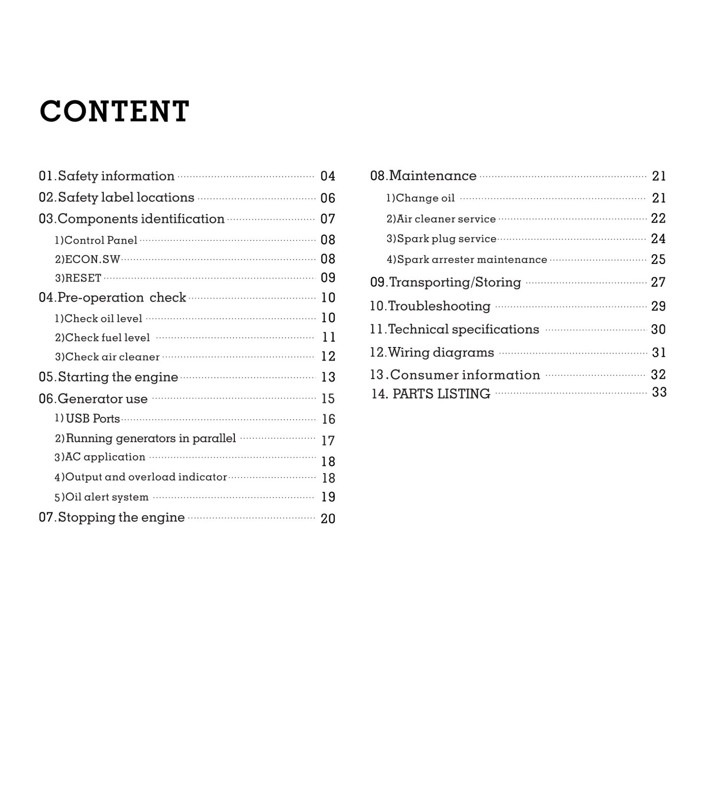Owners Manual Instructions All-Power Inverter Generator – Model APG2000is