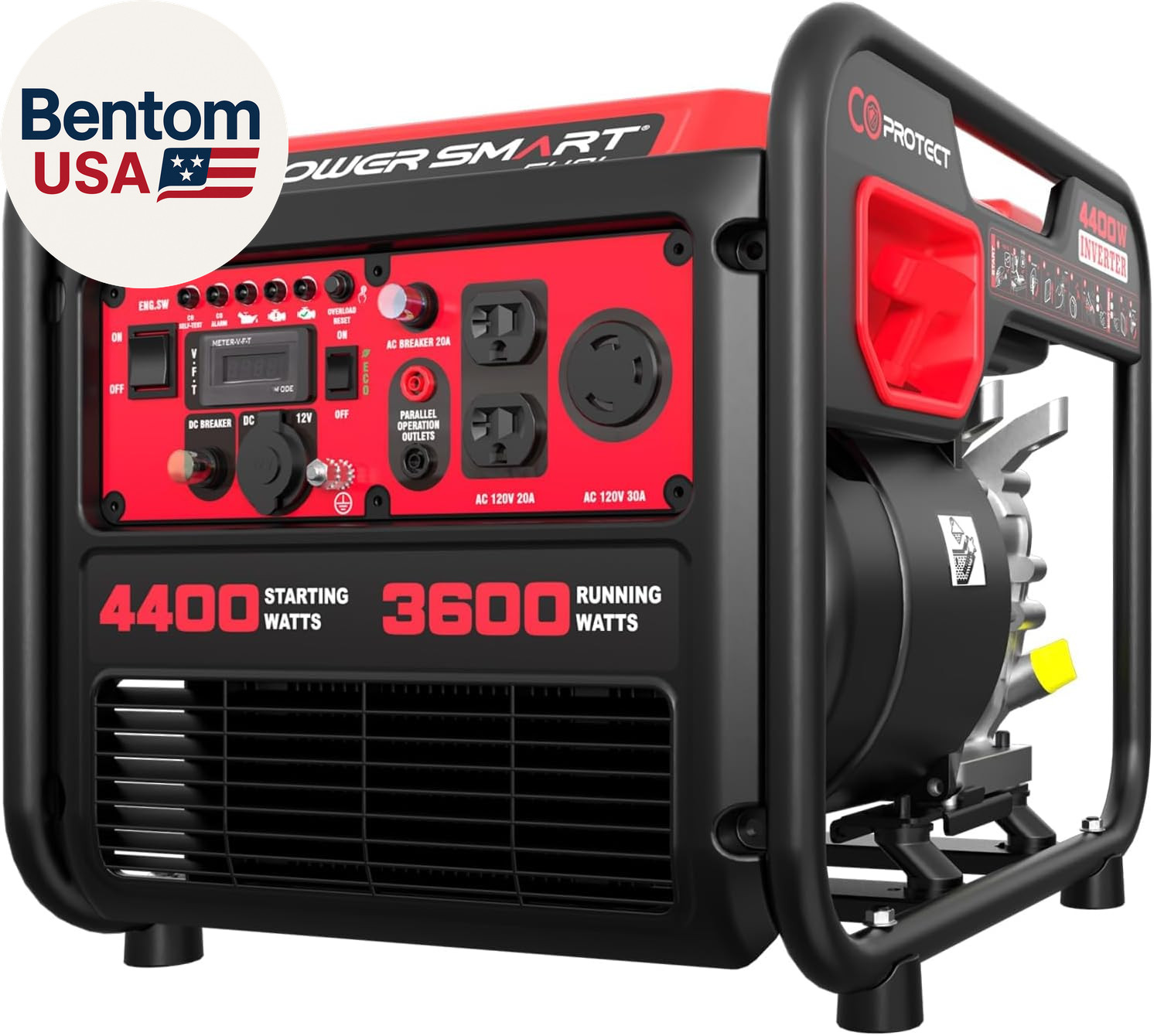 4400-Watt Portable Inverter Generator, Gas Powered, Co-Sensor, Lightweight & Qui