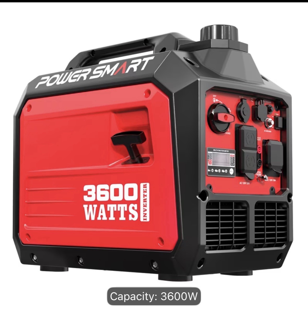 Powersmart 3600W Super Quiet Portable RV Ready Gas Inverter Generator, CO Sensor