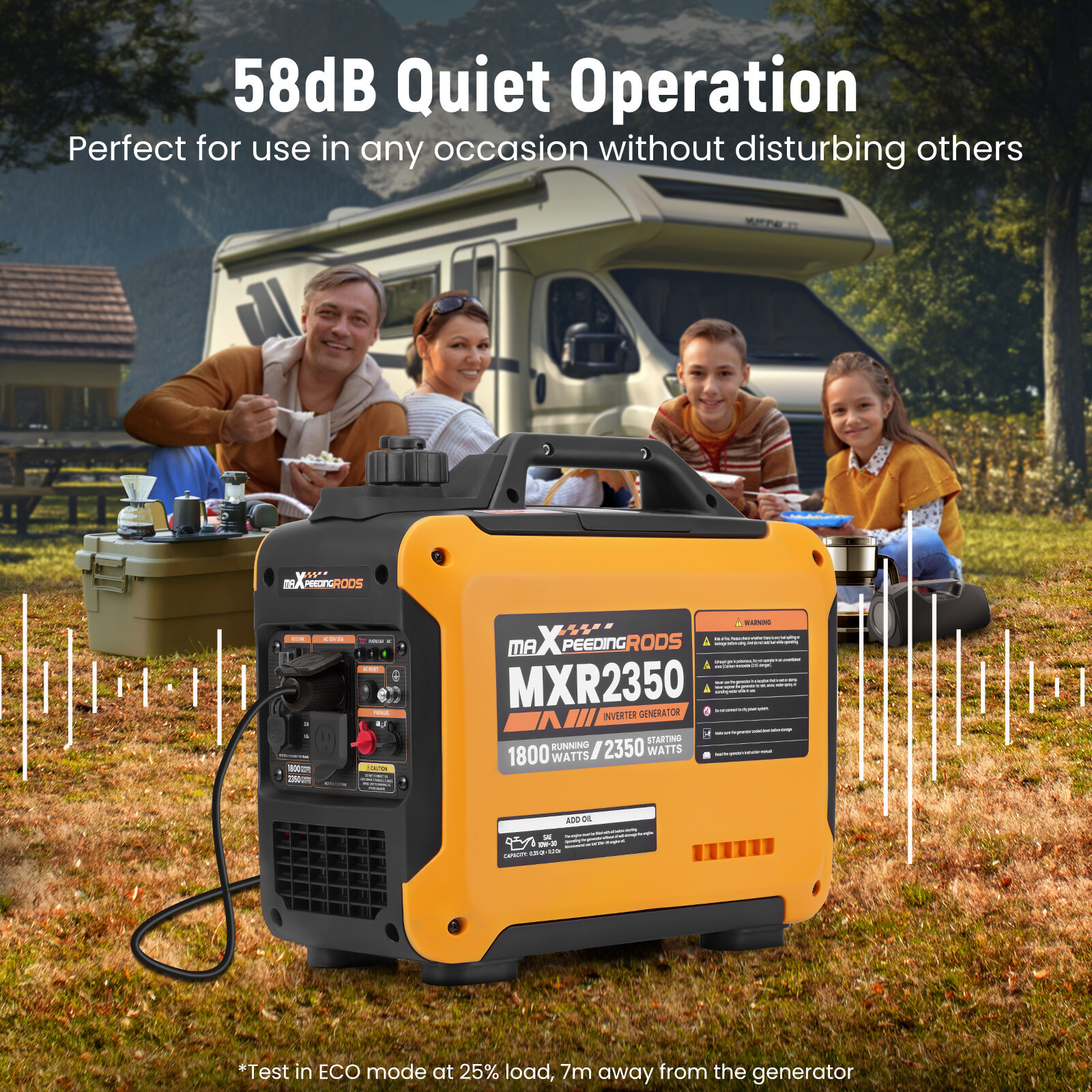 2350W Portable Inverter Generator Gas Powered Quiet for Camping Outdoor Party