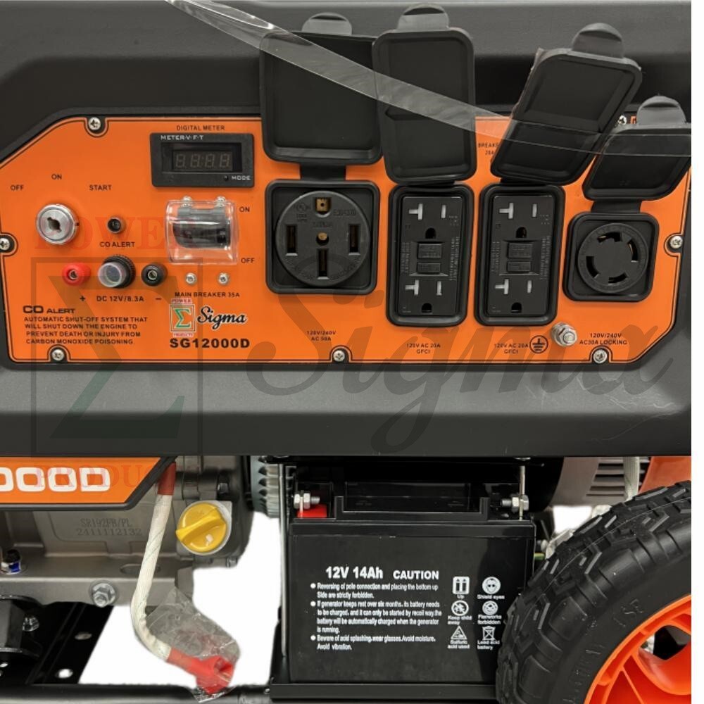 Sigma 12000 Watts Dual Fuel Electric Start Gas Generator with CO Alert