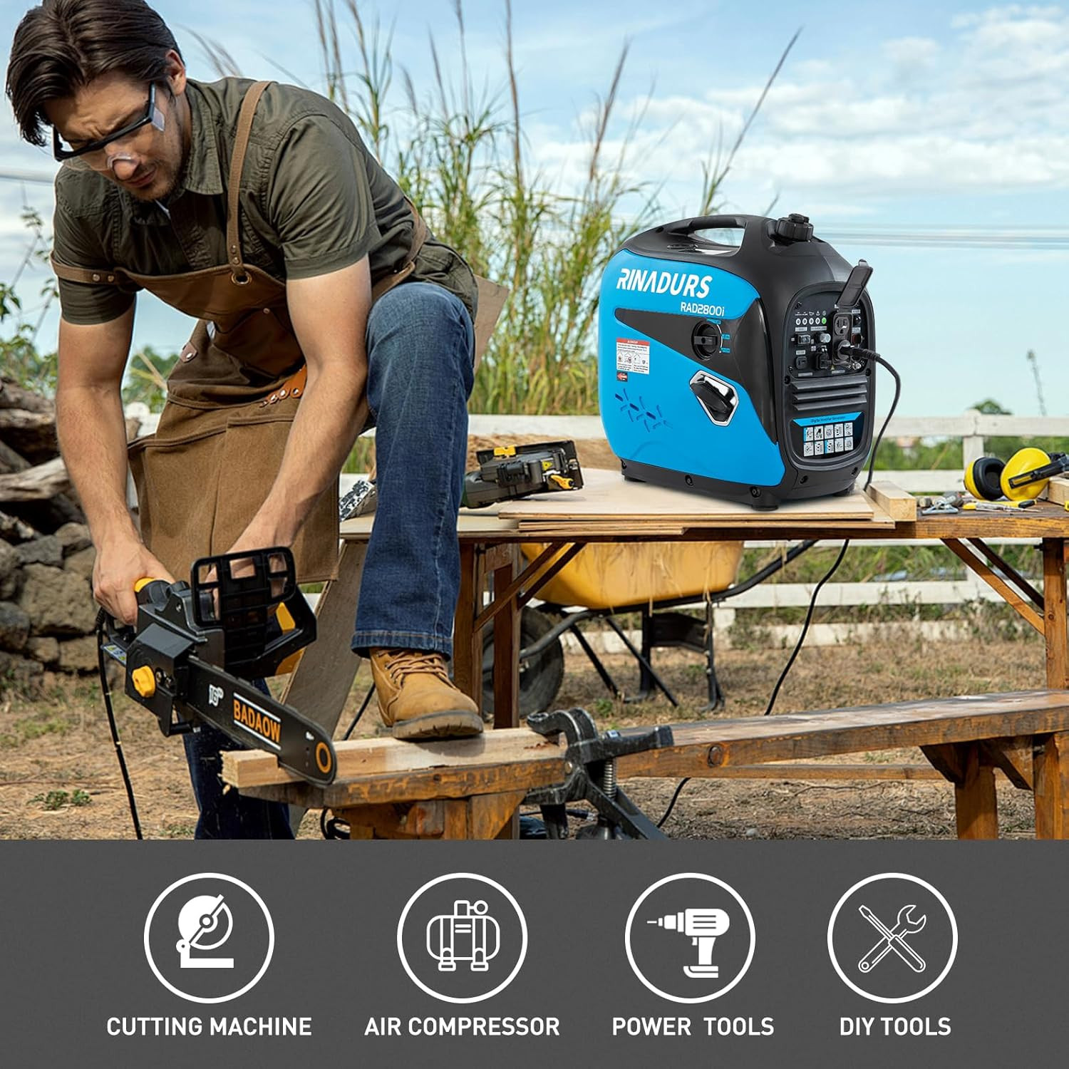 2800 Watt Inverter Generator, Quiet and Portable, Suitable for Home Backup Power