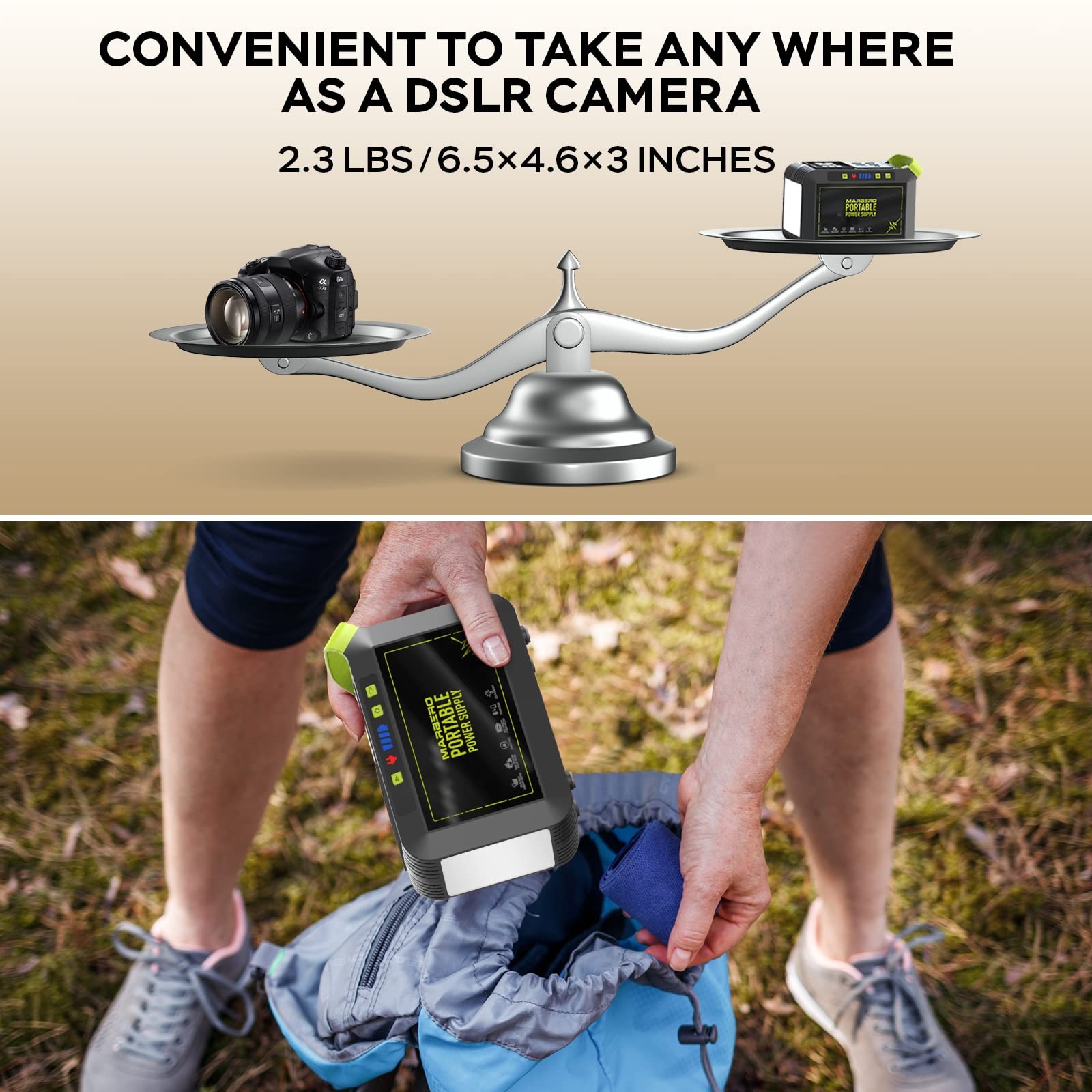 MARBERO Portable Power Station 88Wh Camping Lithium Battery Solar Green