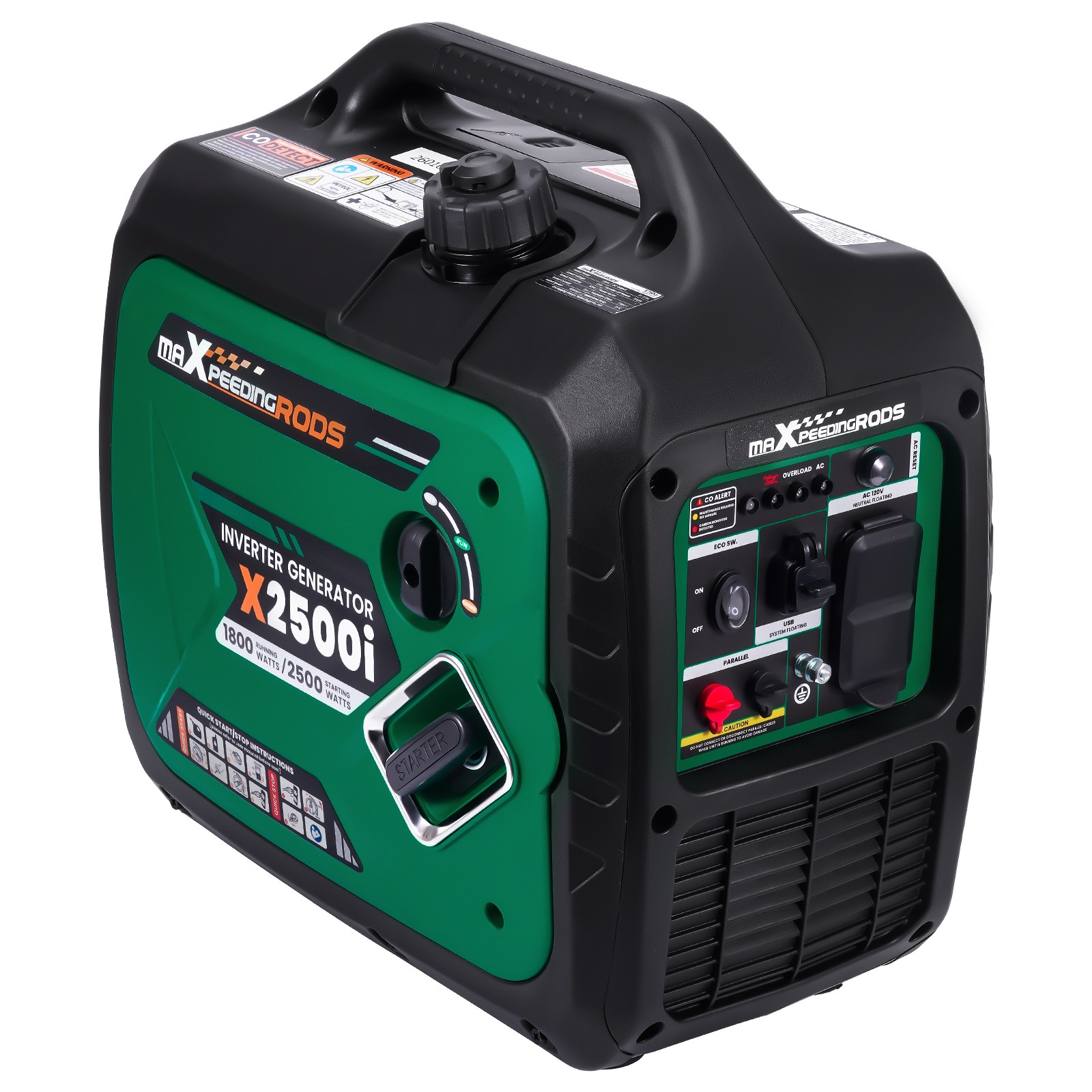 2500 watt 18kg Portable Gasoline Inverter Generator Low Oil/Overload LED Alert
