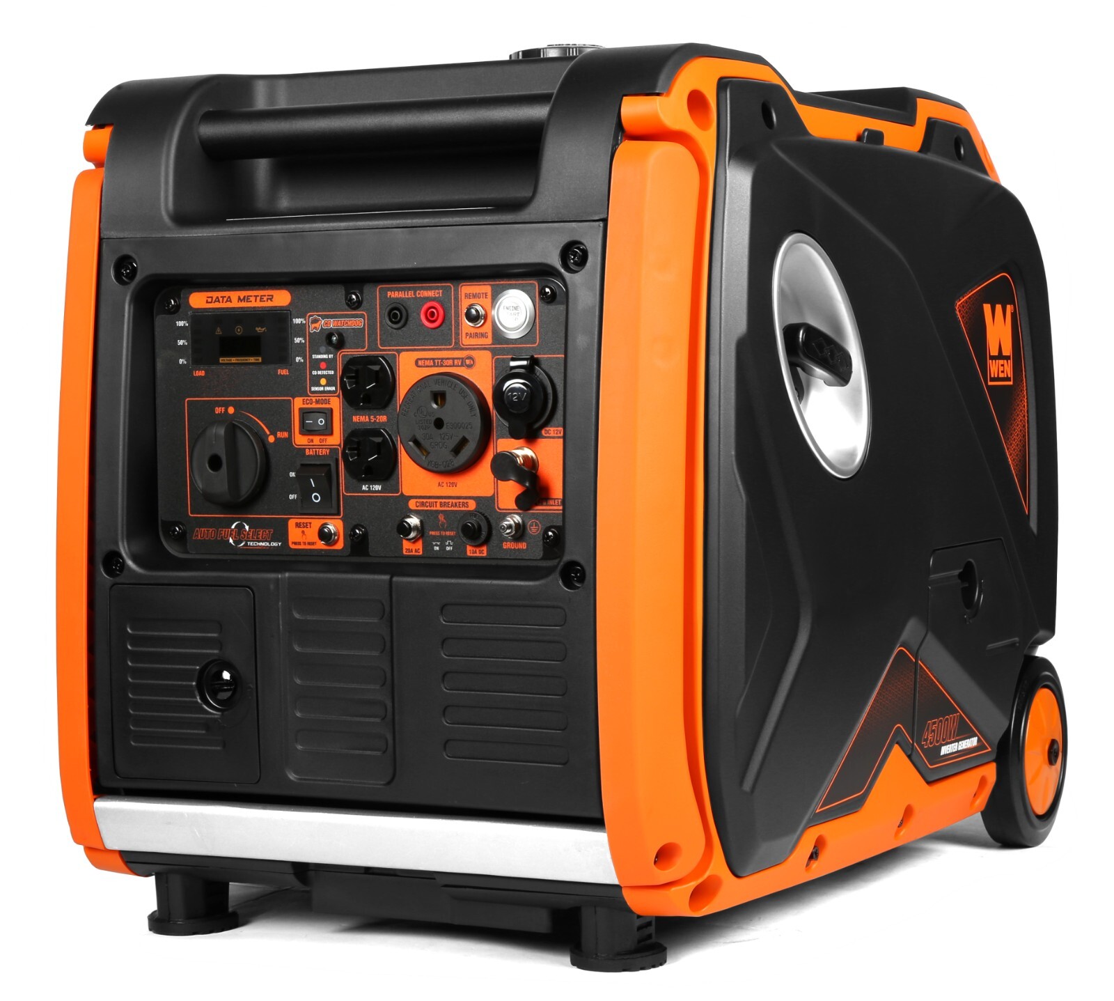 4500W Remote Electric Start Dual Fuel RV-Ready Portable Inverter Generator/CO