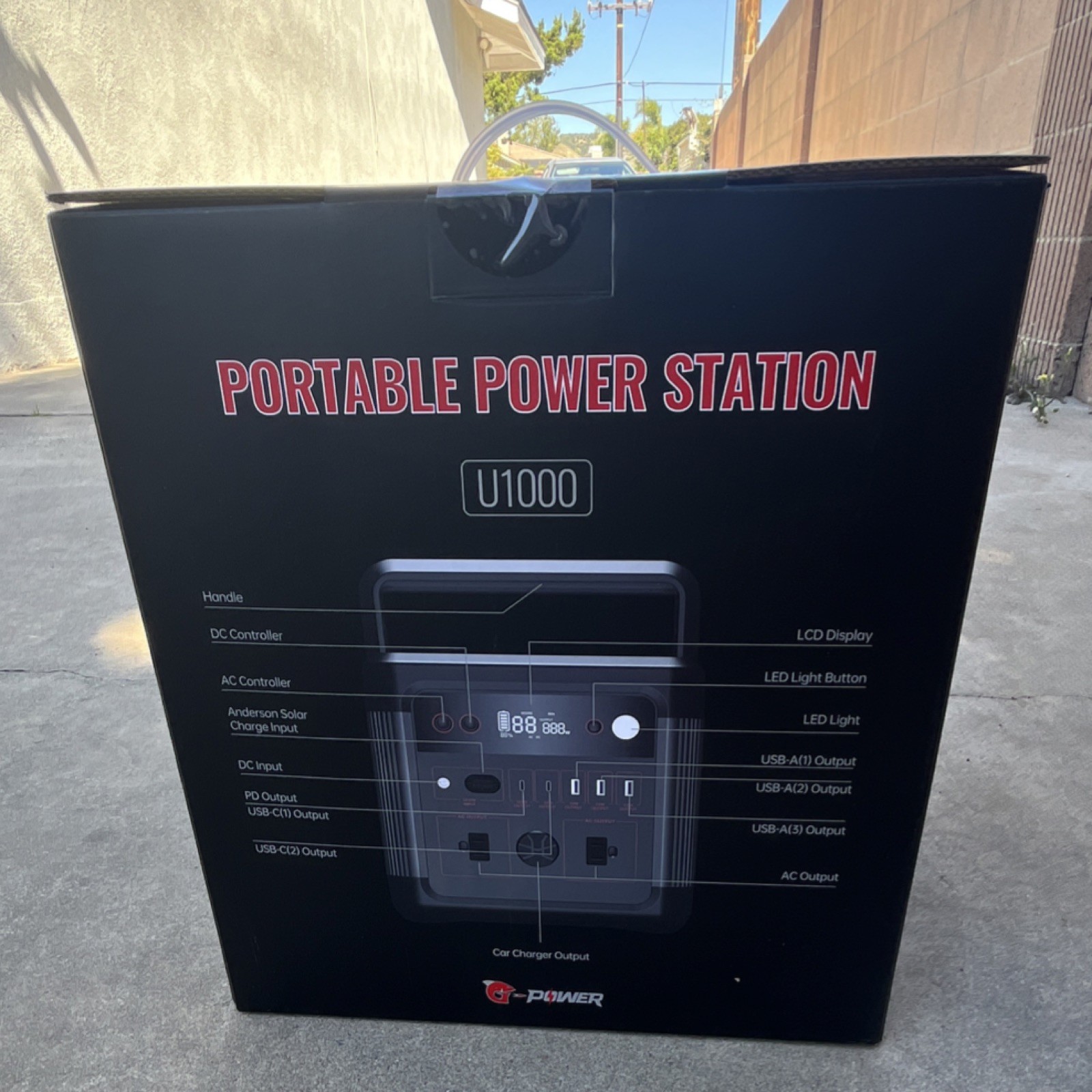 G-POWER U1000 Power Generator 1200W LCD LED USB AC Car Charger Home Backup
