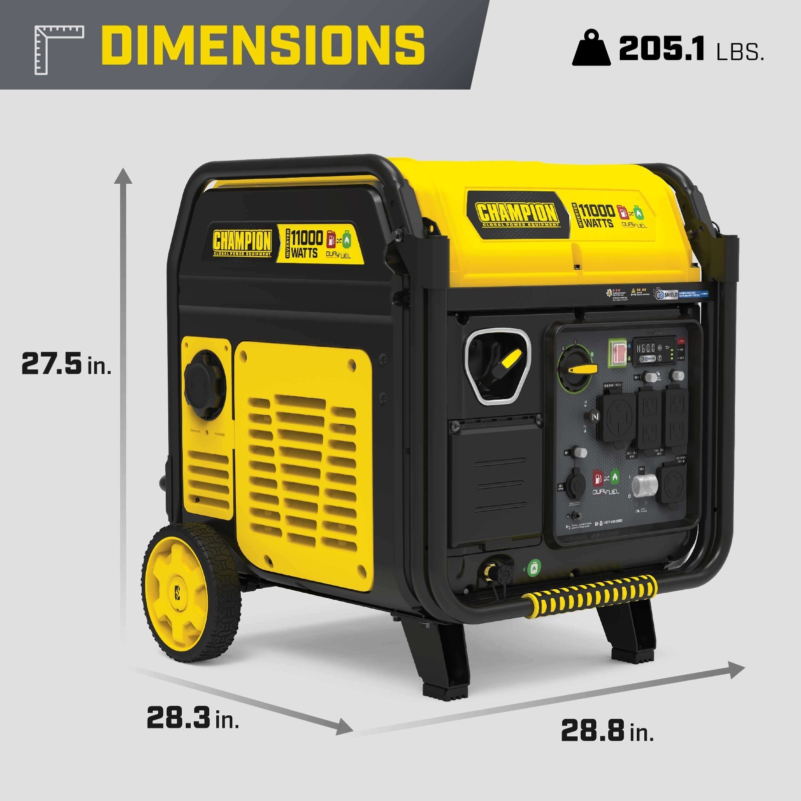201417 – Champion 11,000W Electric Start Dual Fuel Inverter w/ CO Shield® – NEW