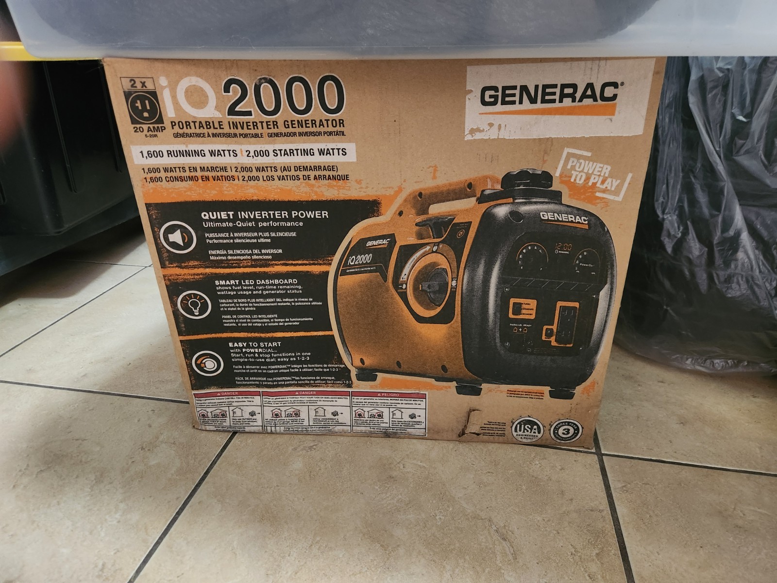 Generac iQ2000 Portable Inverter Generator 2000W Start/1600W Run Quiet