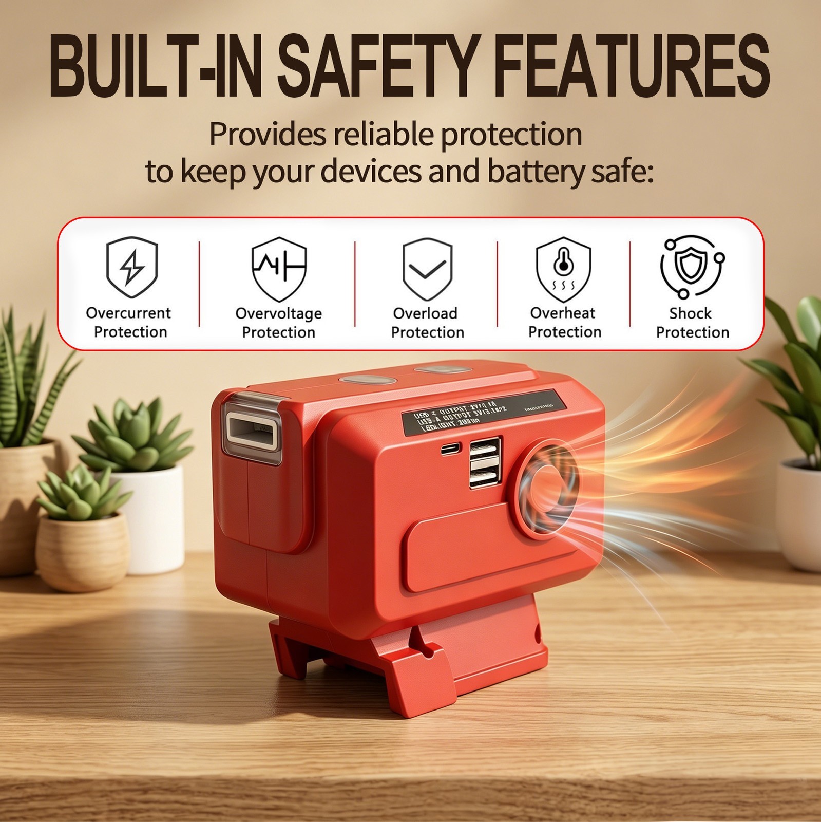 220V Portable Power Inverter for Milwaukee 18V Battery,AC & USB Output，promotion