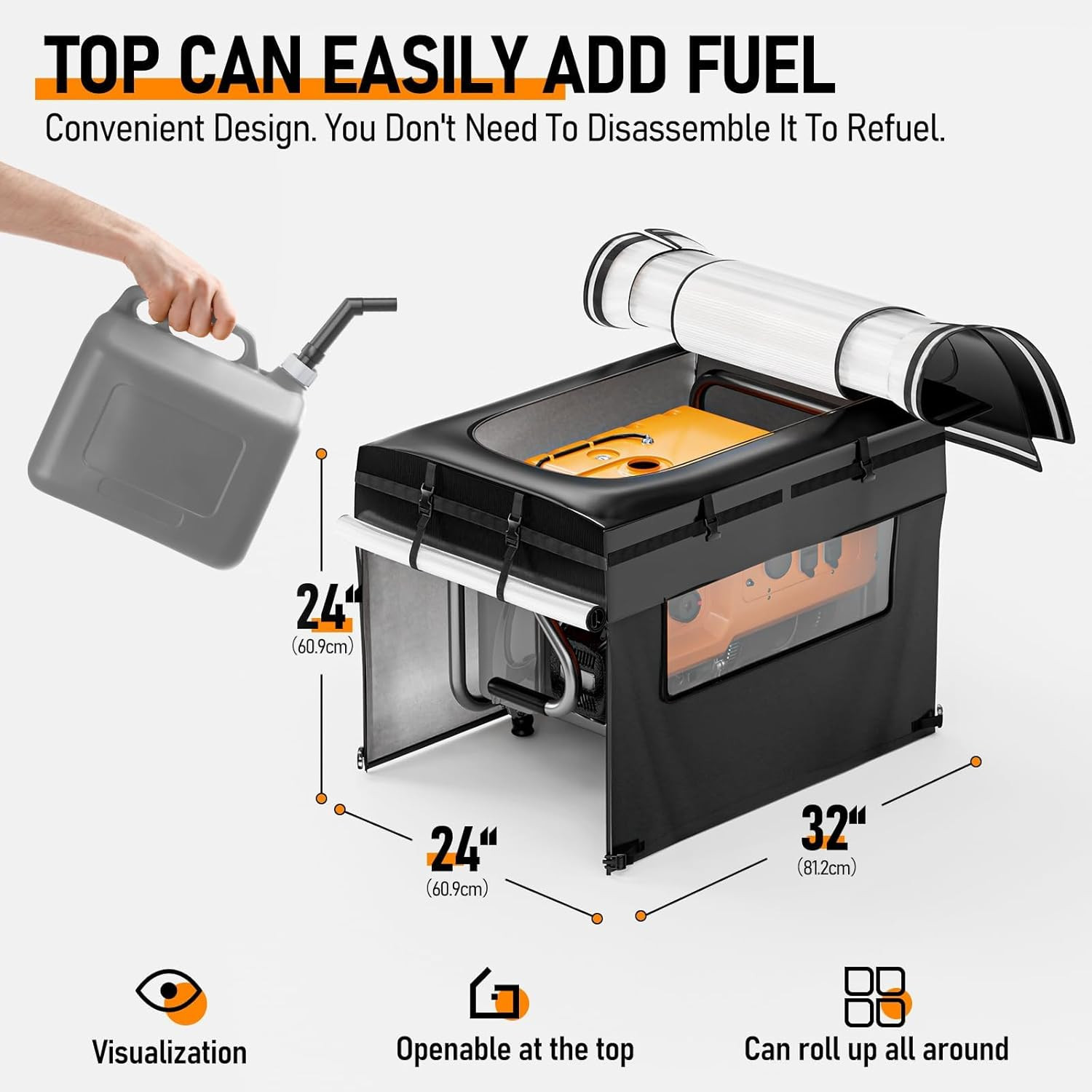 Heavy Duty Waterproof Generator Cover for 5,000-15,000 Watt Generators