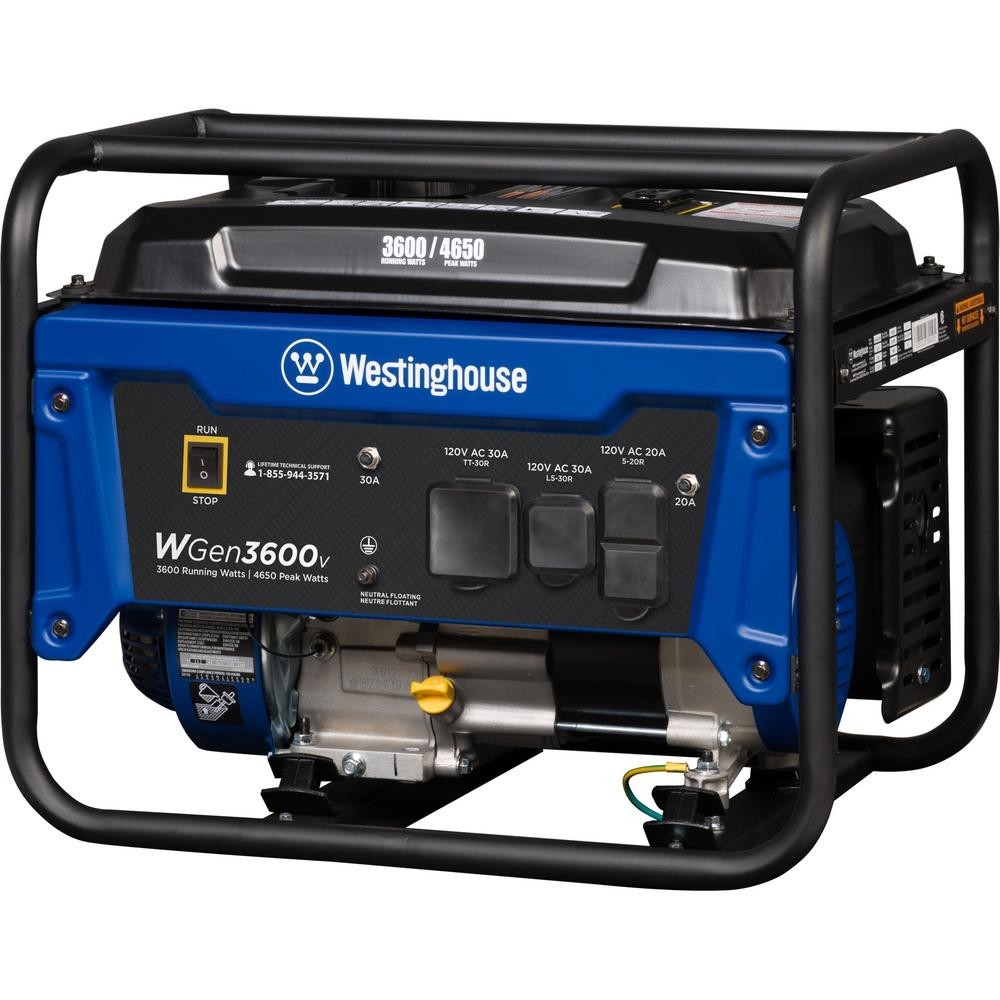 Westinghouse WGen3600v 4,650-W Portable RV Ready Gas Powered Generator Home RV
