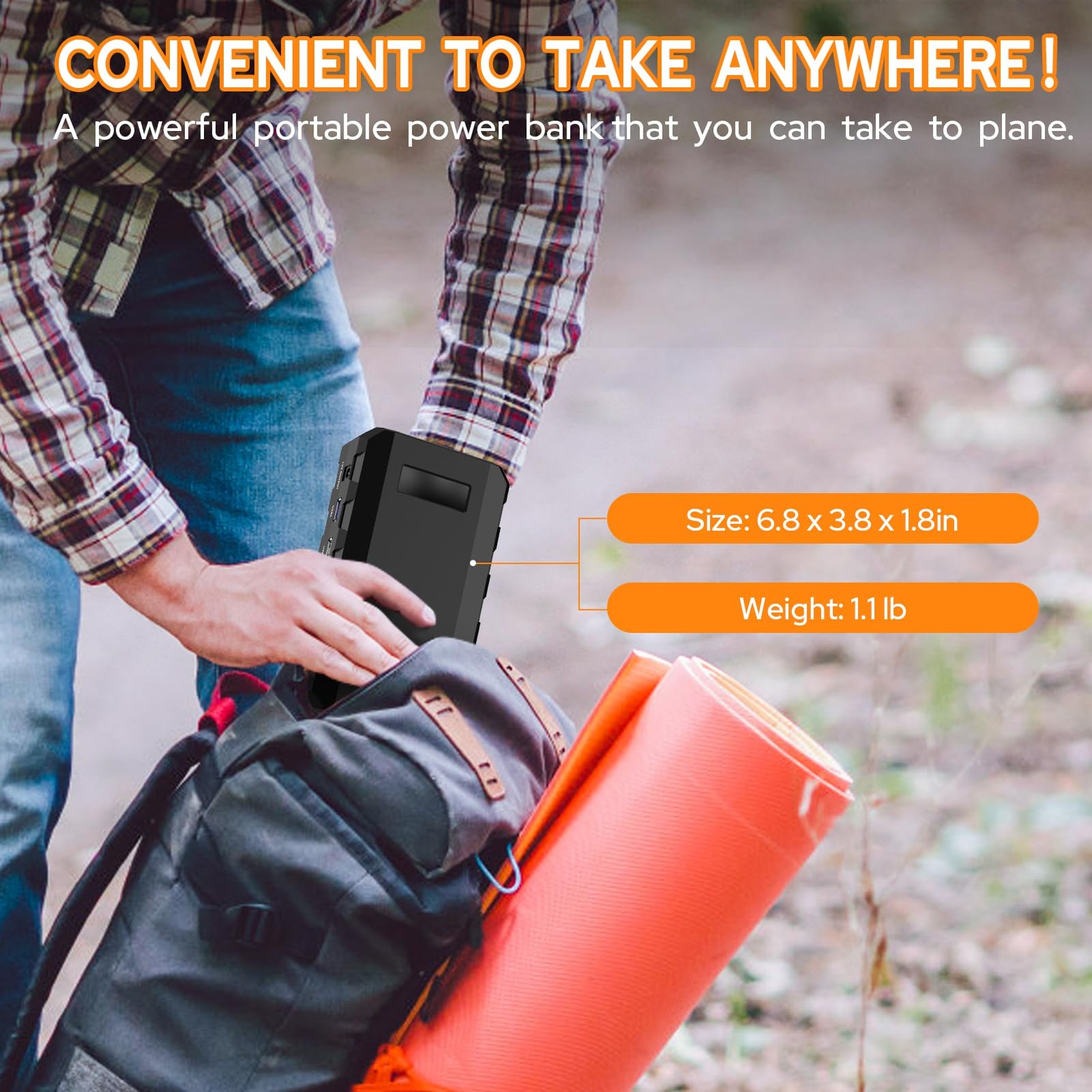powkey 88Wh Portable Power Station 24000mAh Camping Solar Black, Black