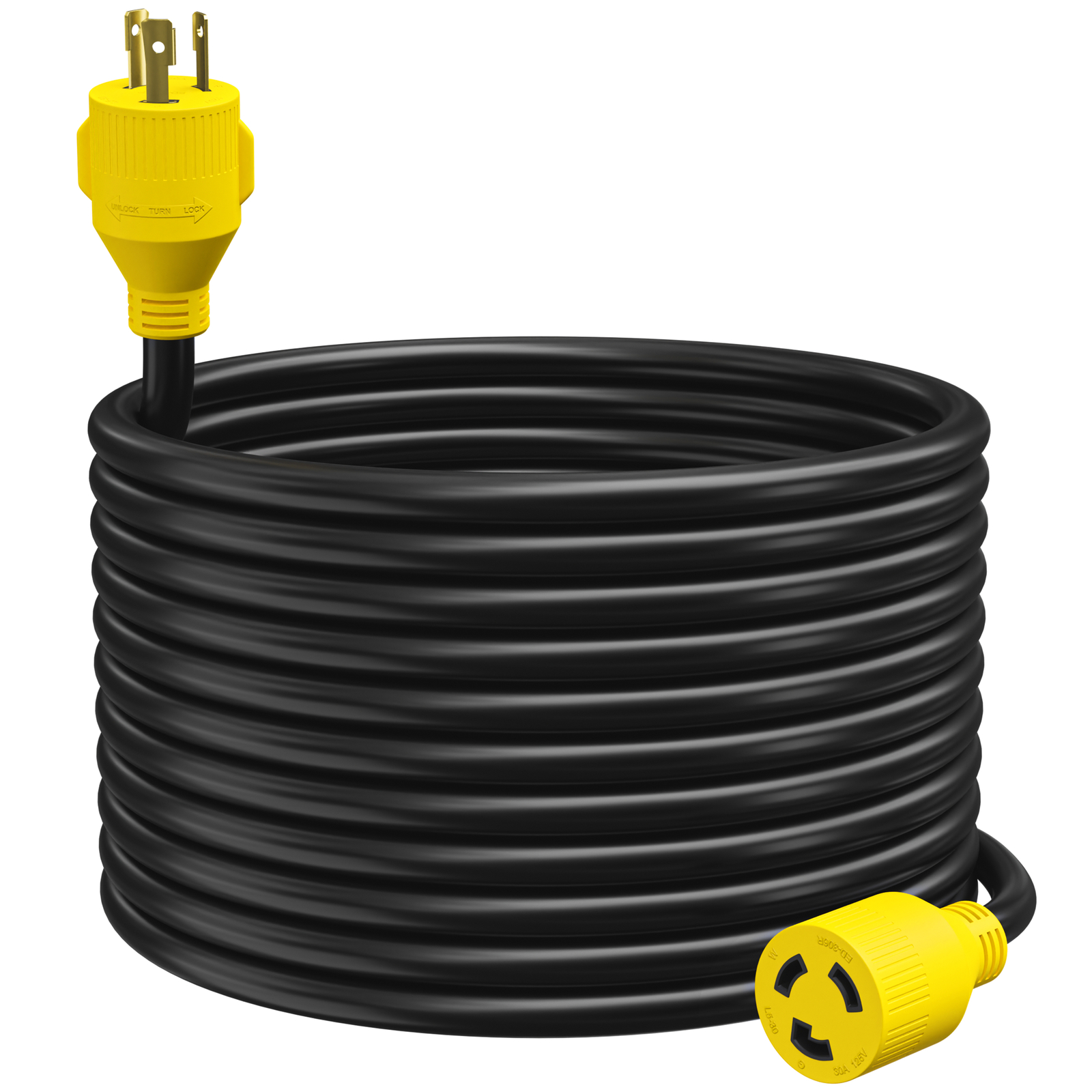 Generator Extension Cord 50 Ft 3 Prong Power Cable 10 3 30 Amp Adapter Plug New