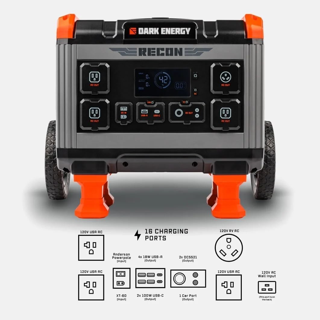 Dark Energy Recon 2000 Portable Power Station for Off-Grid, Camping and More