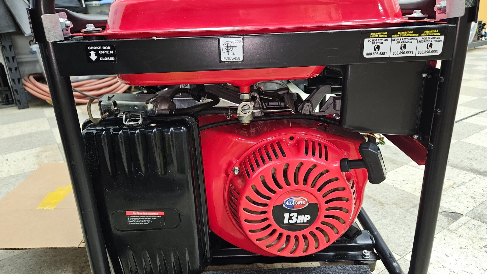 All Power Generator 6000 Watt. MINT. Tested. Fully Functional. Very Low Hours.