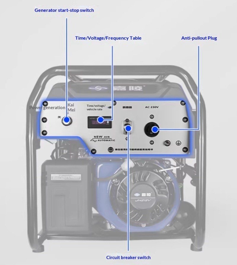 Gasoline Generator: Small, Portable, Single-Phase, 220V for Home Use