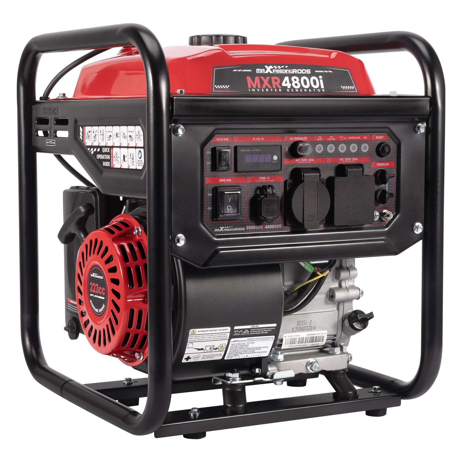 Gas Generator 4800W Peak Power Inverter Digital Display Pure Sine Wave 120V EPA