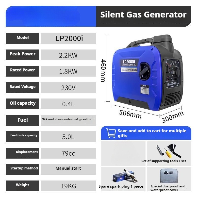 Gasoline Generator Small Household Mute Frequency Conversion Outdoor Portable