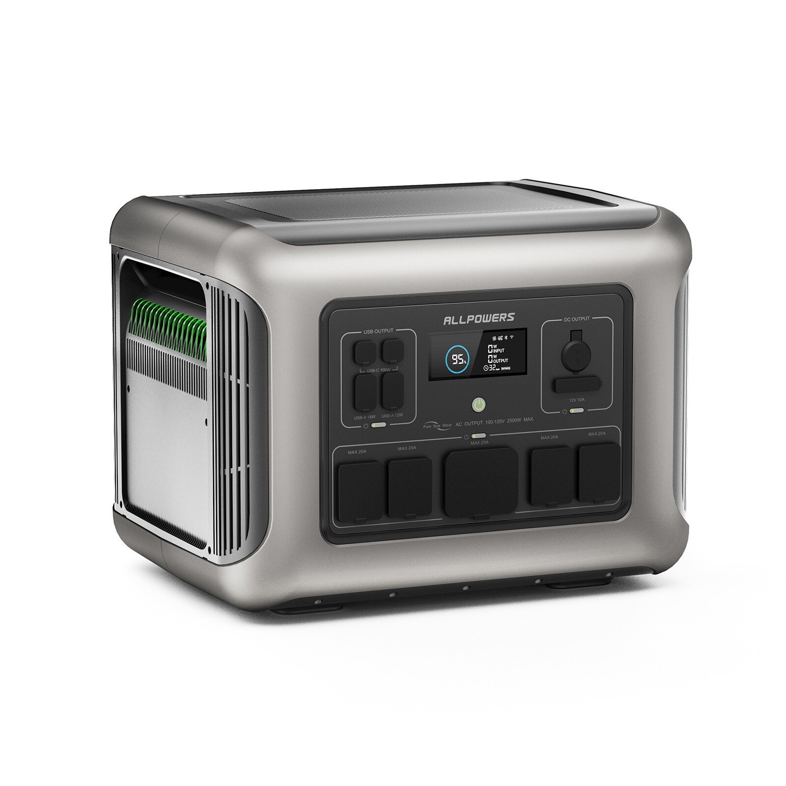 ALLPOWERS 2500W Portable Solar Generator Power Station 100W Foldable Solar Panel