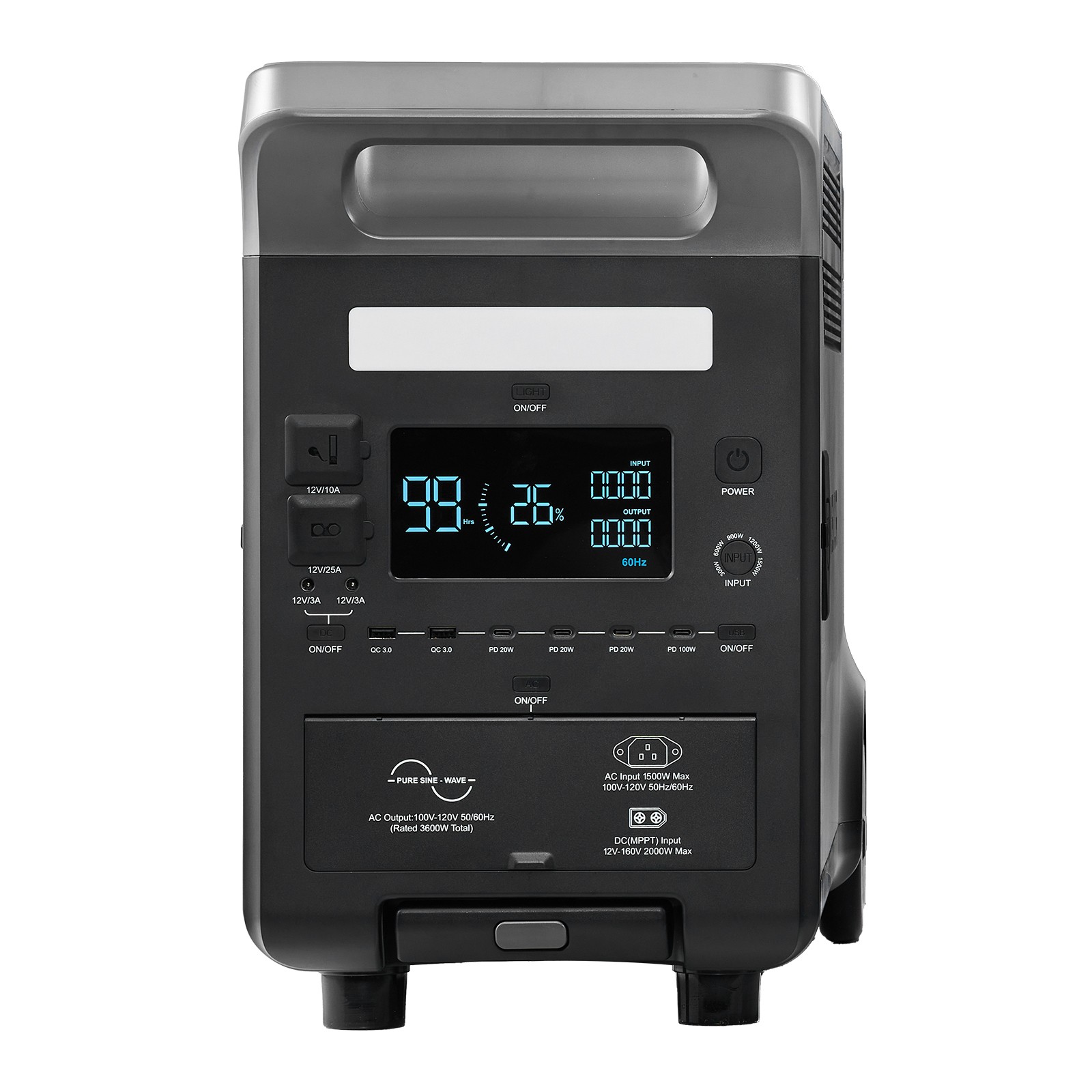 Uimoso Portable Power Station Solar Generator 3600W 3840Wh with 10 Output Ports