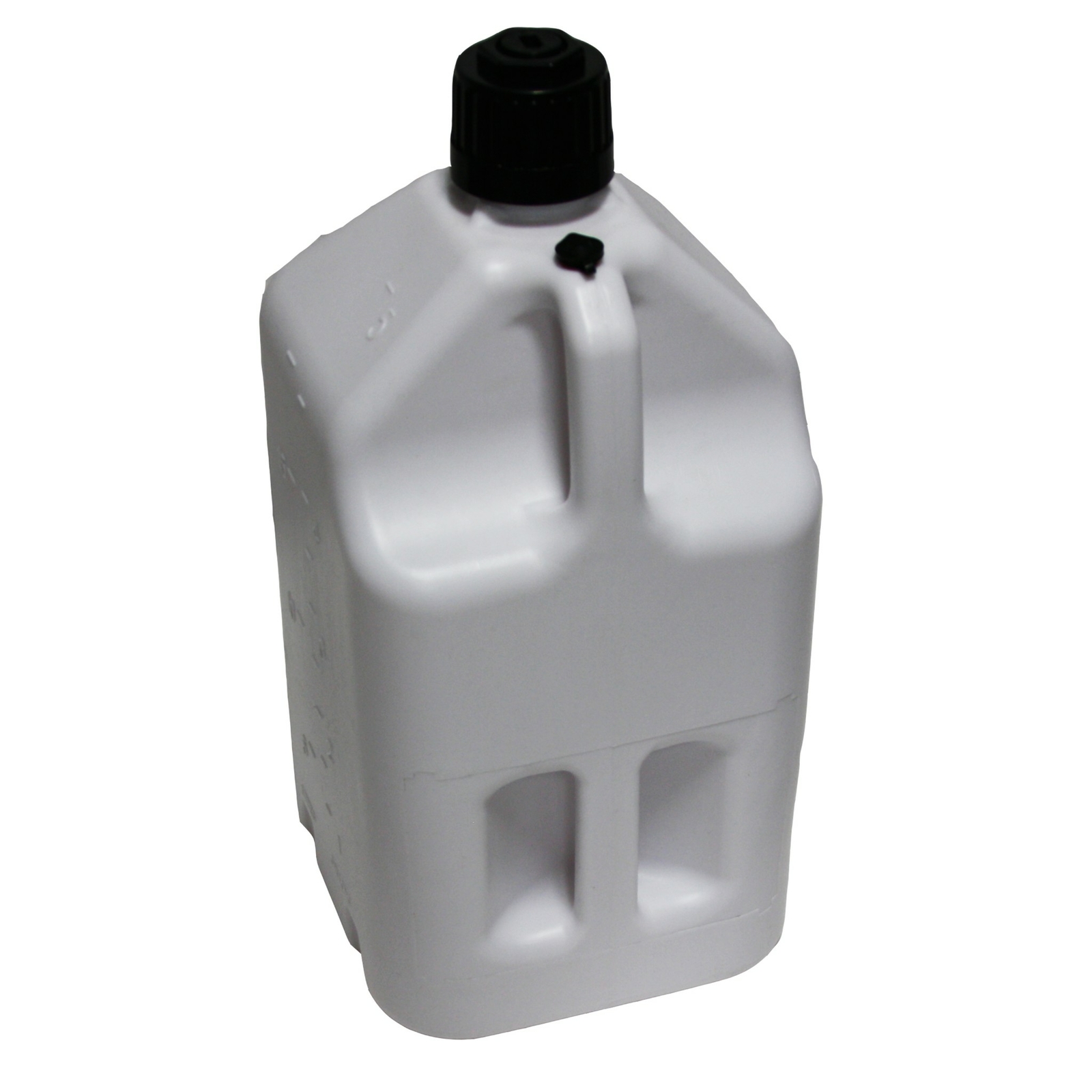 HOME GENERATOR FUEL STORAGE 5 GALLON UTILITY FUEL DUMP JUG WITH FILL HOSE WHITE