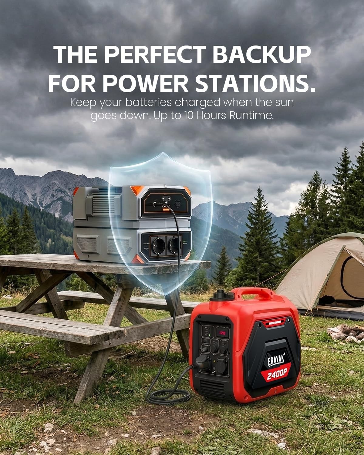 2400W Portable Inverter Generator for Home Use, Super Quiet Small Generator for