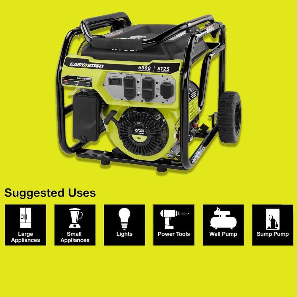 8125-Watt Gasoline Powered Portable Generator with CO Detect Shutdown Sensor NEW
