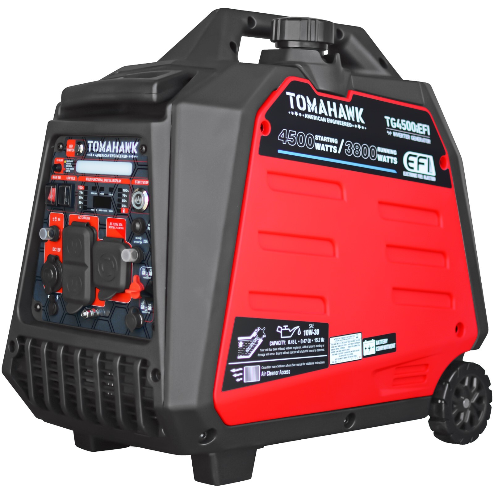 4500 Watt Inverter Generator Electronic Fuel Injection EFI Super Quiet Portable