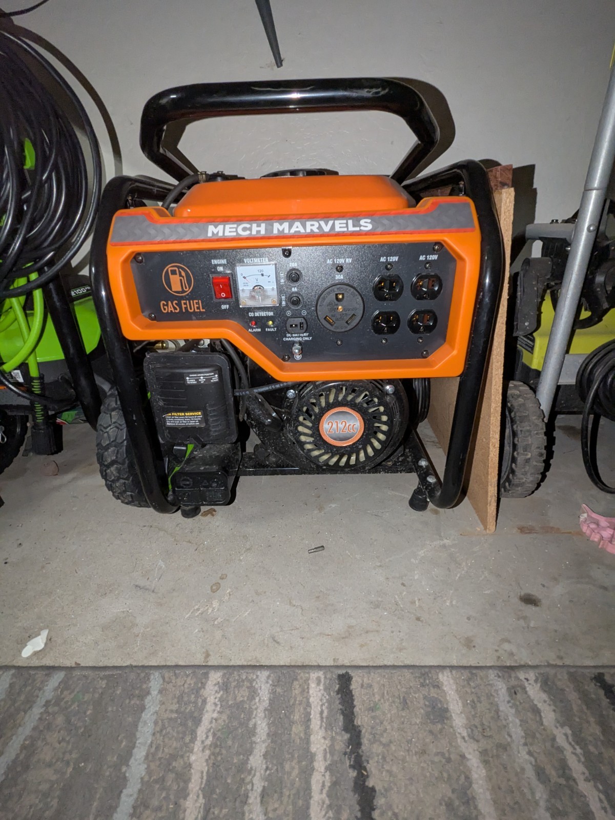 Mech Marvels Gas Portable Power Generator Orange AC 120V Metal