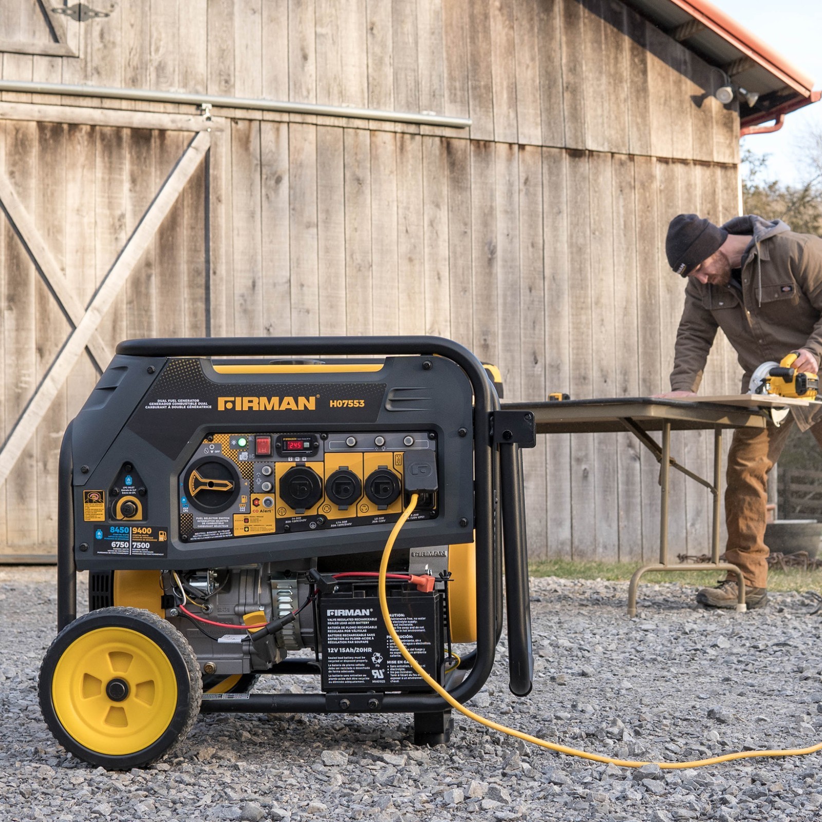 FIRMAN H07553F Dual Fuel 9400W 120/240V Electric Start Generator – Refurbished