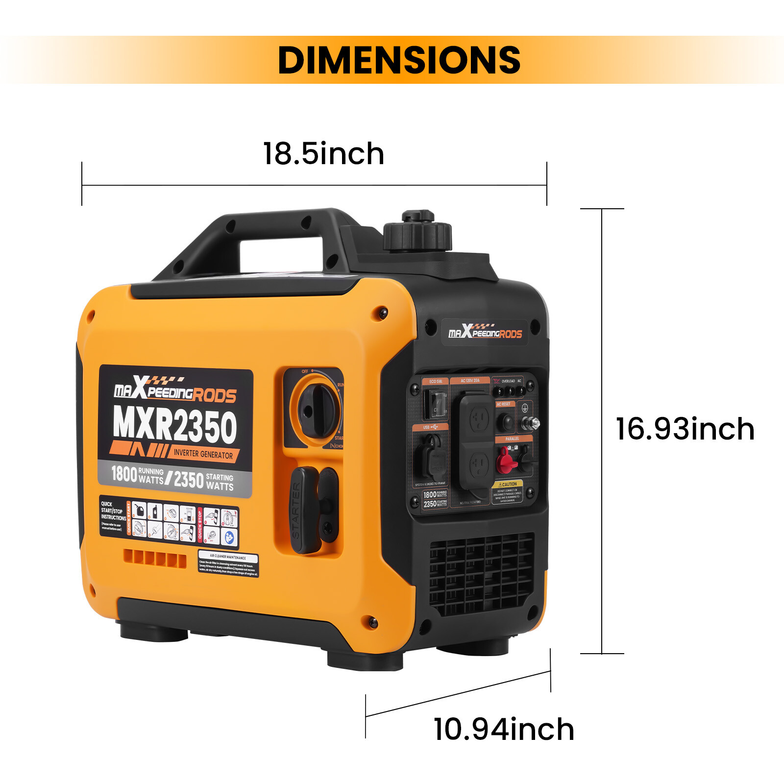MXR2350 Super Quiet Portable Inverter Generator 120V 1.8-2.35 KW 15kg