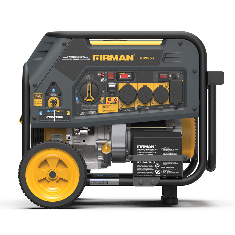 FIRMAN H07553F Dual Fuel 9400W 120/240V Electric Start Generator – Refurbished