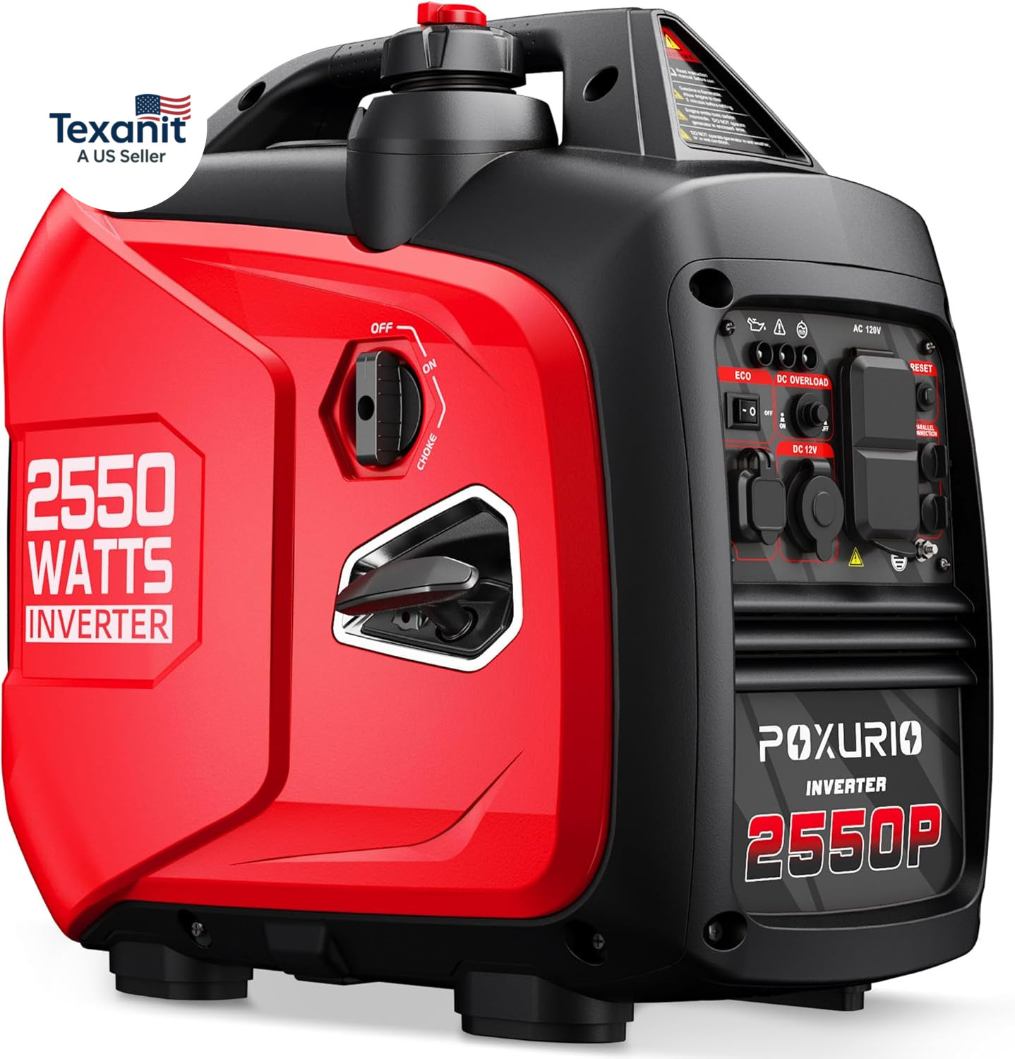 2550-Watt Portable Inverter Generator for Home Use, 1.06Gallon Large Fuel Tank u