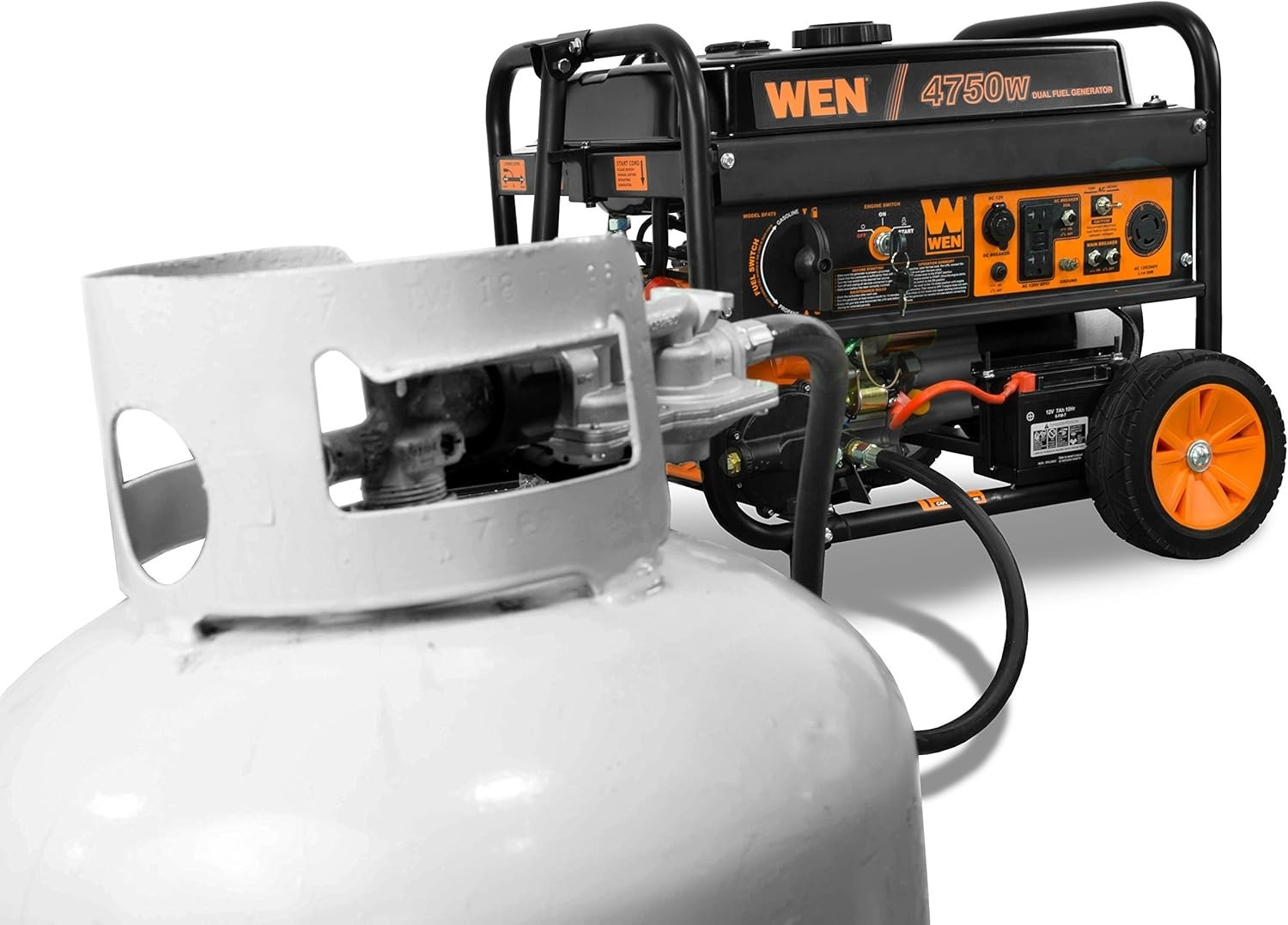 WEN DF475T 4750W Dual Fuel Portable Generator w/Wheel Kit & Electric Start